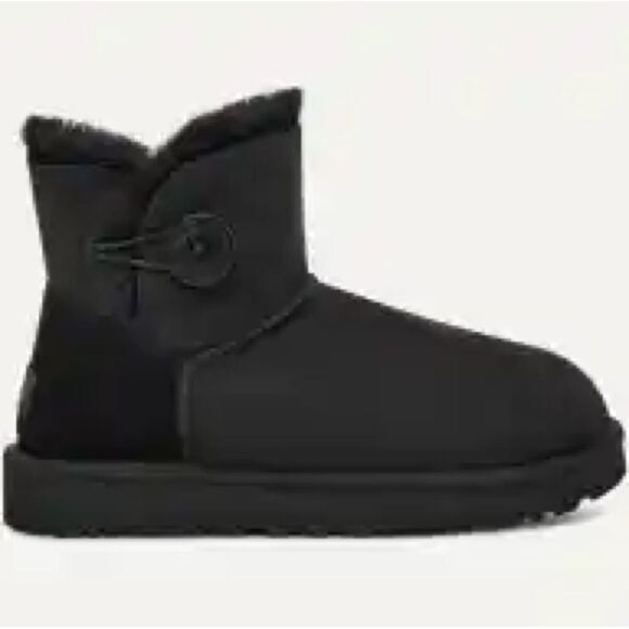 UGG Shoes - UGG Mini Bailey Button Sheepskin-Lined Suede Ankle Boots